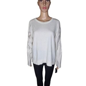NWT I.N.C international concepts women's white wool cotton cashmere sweater L